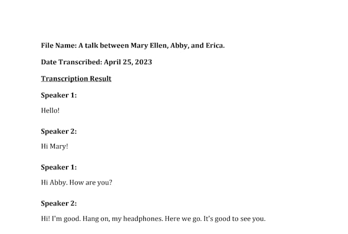 professionally transcribe interviews with speaker labels